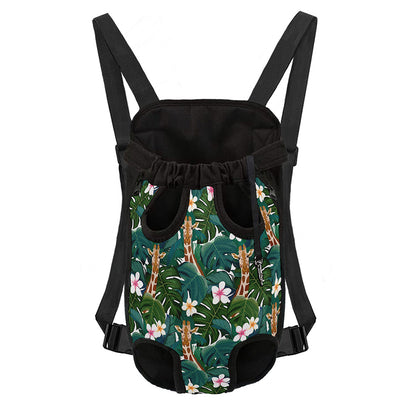 Tropical Giraffe Pattern Print Pet Carrier Backpack