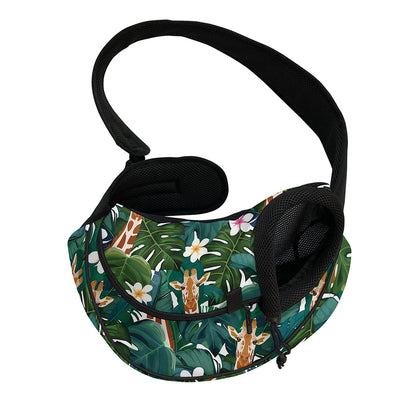 Tropical Giraffe Pattern Print Pet Sling Carrier