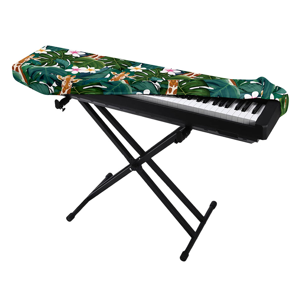 Tropical Giraffe Pattern Print Piano Keyboard Cover