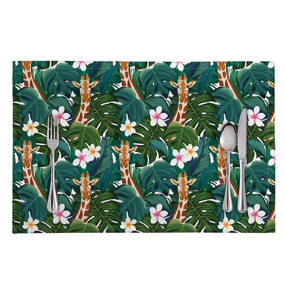 Tropical Giraffe Pattern Print Placemat
