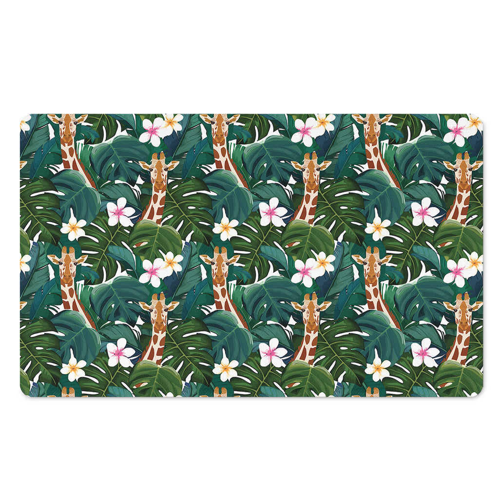 Tropical Giraffe Pattern Print Polyester Doormat