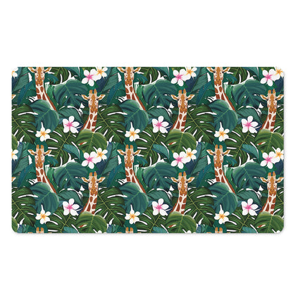 Tropical Giraffe Pattern Print Polyester Doormat