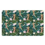 Tropical Giraffe Pattern Print Polyester Doormat