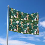 Tropical Giraffe Pattern Print Polyester Flag