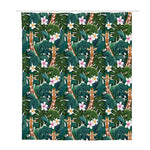 Tropical Giraffe Pattern Print Polyester Shower Curtain