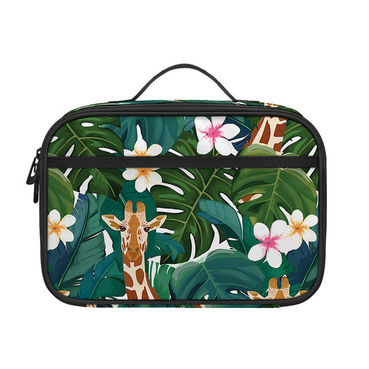 Tropical Giraffe Pattern Print Portable Lunch Bag