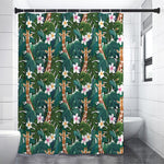Tropical Giraffe Pattern Print Premium Shower Curtain