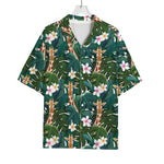 Tropical Giraffe Pattern Print Rayon Hawaiian Shirt