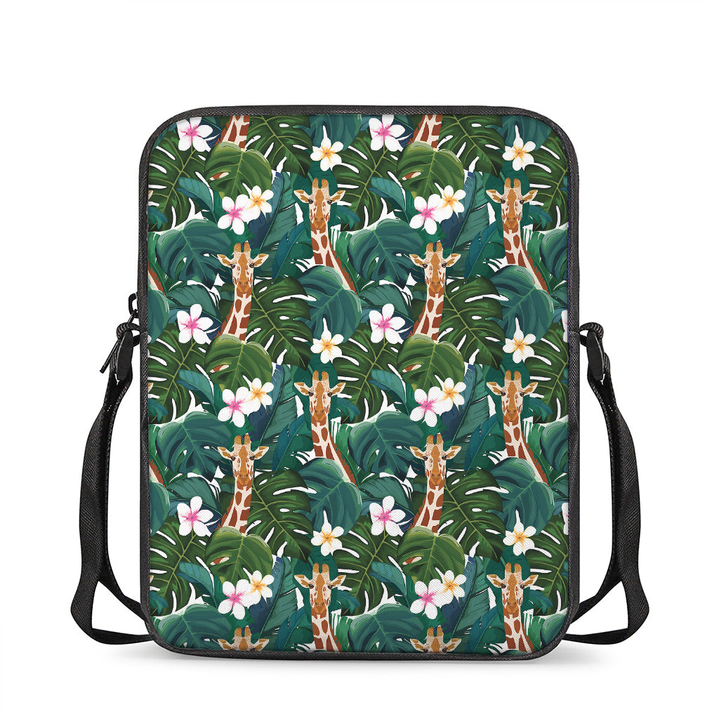 Tropical Giraffe Pattern Print Rectangular Crossbody Bag
