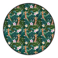 Tropical Giraffe Pattern Print Round Floor Mat