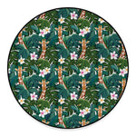 Tropical Giraffe Pattern Print Round Floor Mat