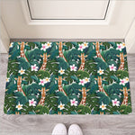 Tropical Giraffe Pattern Print Rubber Doormat