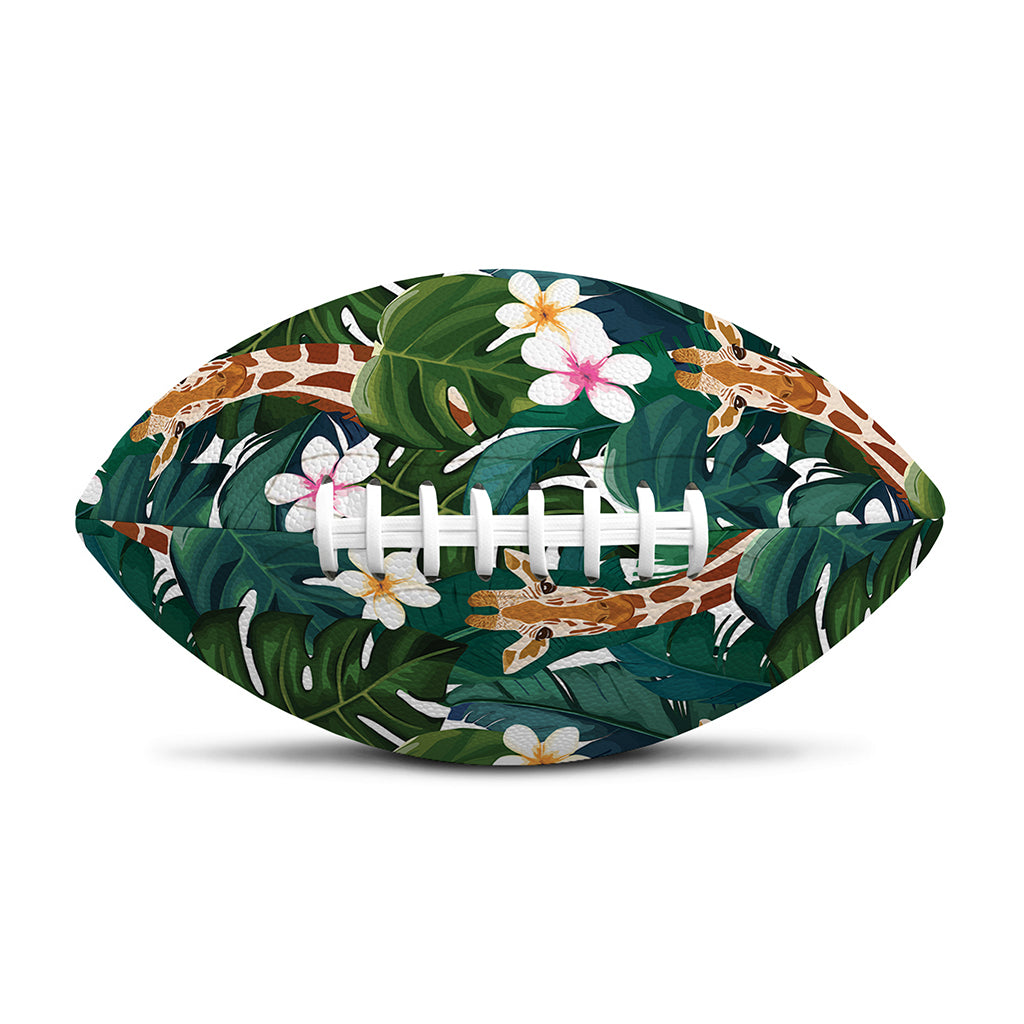 Tropical Giraffe Pattern Print Rugby Ball