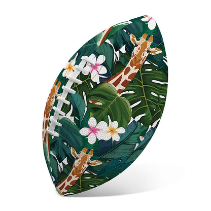 Tropical Giraffe Pattern Print Rugby Ball