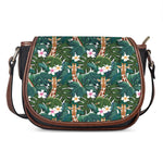 Tropical Giraffe Pattern Print Saddle Bag