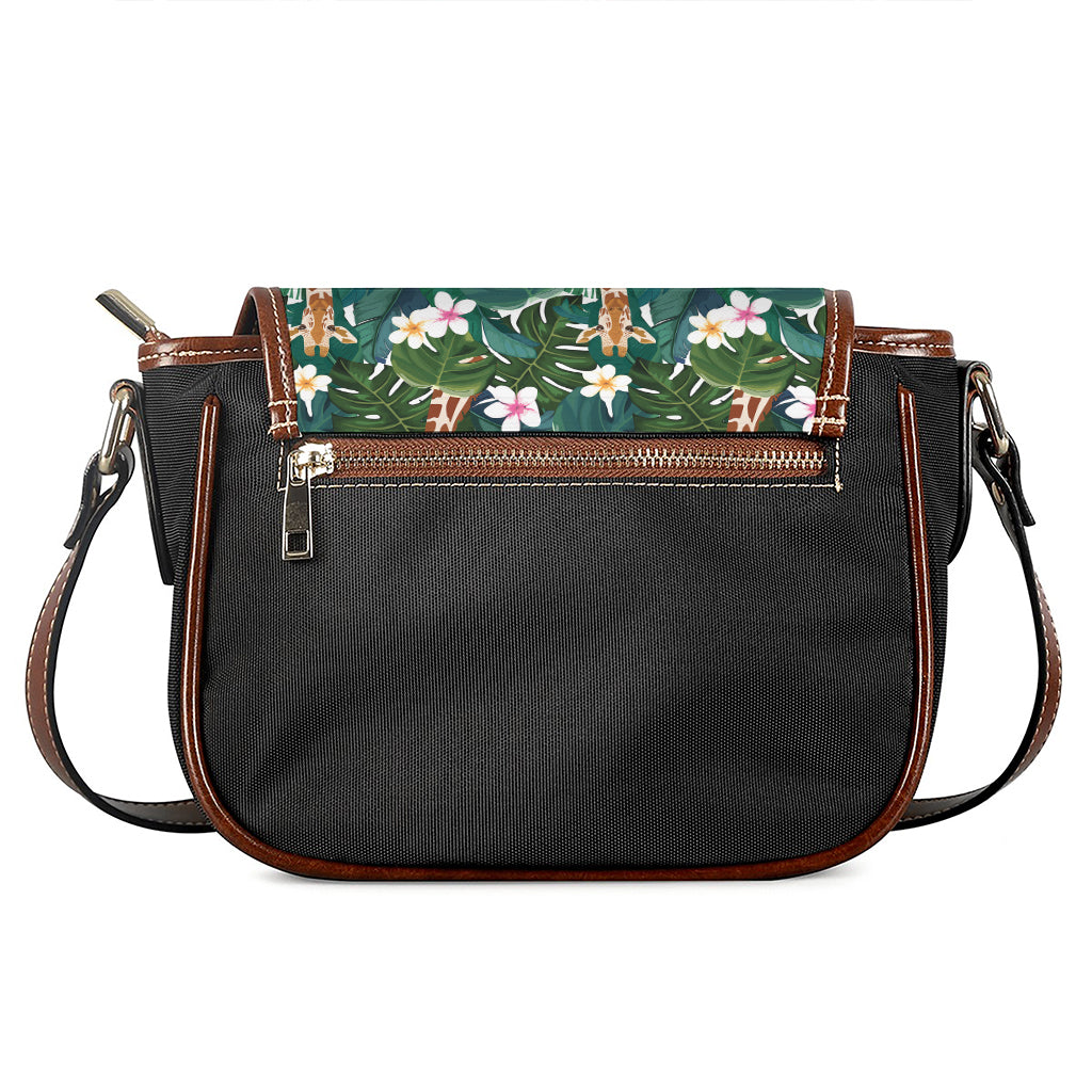 Tropical Giraffe Pattern Print Saddle Bag