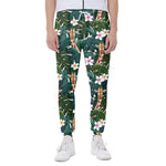 Tropical Giraffe Pattern Print Scuba Joggers