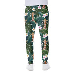 Tropical Giraffe Pattern Print Scuba Joggers