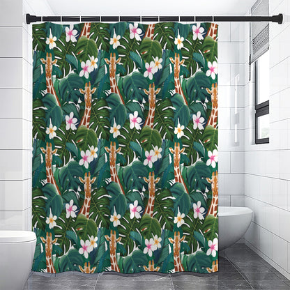 Tropical Giraffe Pattern Print Shower Curtain