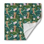 Tropical Giraffe Pattern Print Silk Bandana