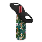 Tropical Giraffe Pattern Print Single Neoprene Wine Tote