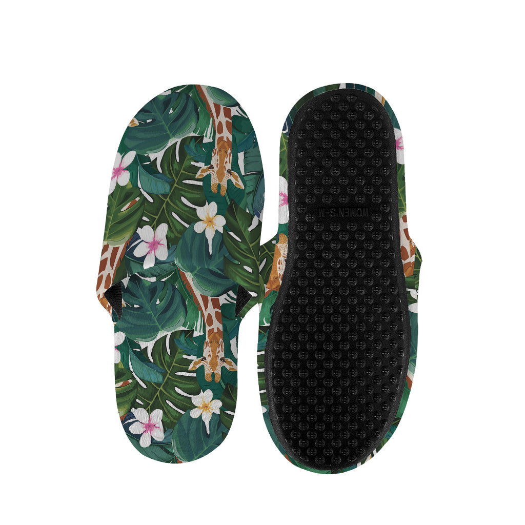 Tropical Giraffe Pattern Print Slippers
