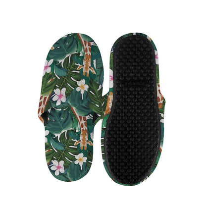 Tropical Giraffe Pattern Print Slippers