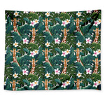 Tropical Giraffe Pattern Print Tapestry