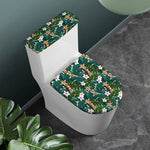 Tropical Giraffe Pattern Print Toilet Lid And Tank Cover Set
