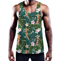 Tropical Giraffe Pattern Print Men's Workout Tank Top
