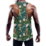 Tropical Giraffe Pattern Print Training Tank Top