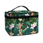 Tropical Giraffe Pattern Print Travel Makeup Bag