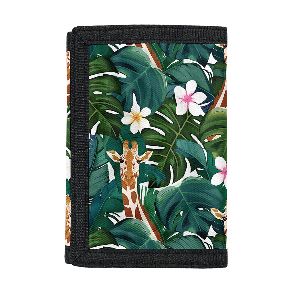 Tropical Giraffe Pattern Print Trifold Wallet