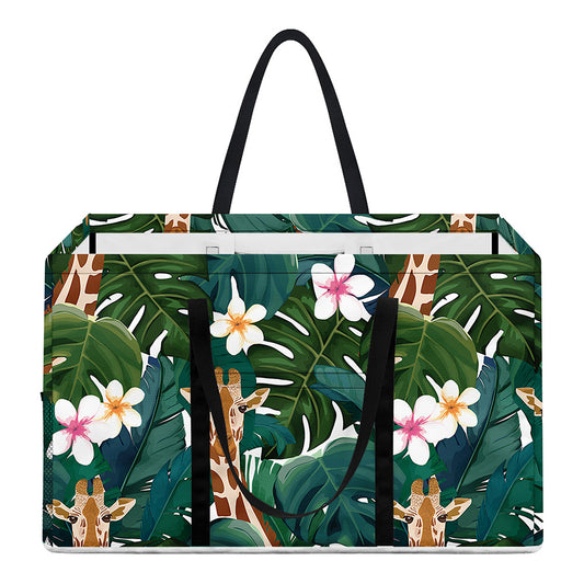 Tropical Giraffe Pattern Print Utility Tote Bag