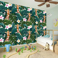 Tropical Giraffe Pattern Print Wall Sticker