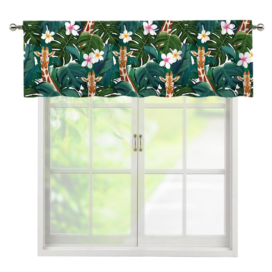 Tropical Giraffe Pattern Print Window Valance
