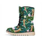Tropical Giraffe Pattern Print Winter Boots