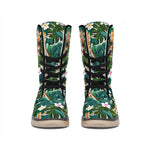 Tropical Giraffe Pattern Print Winter Boots