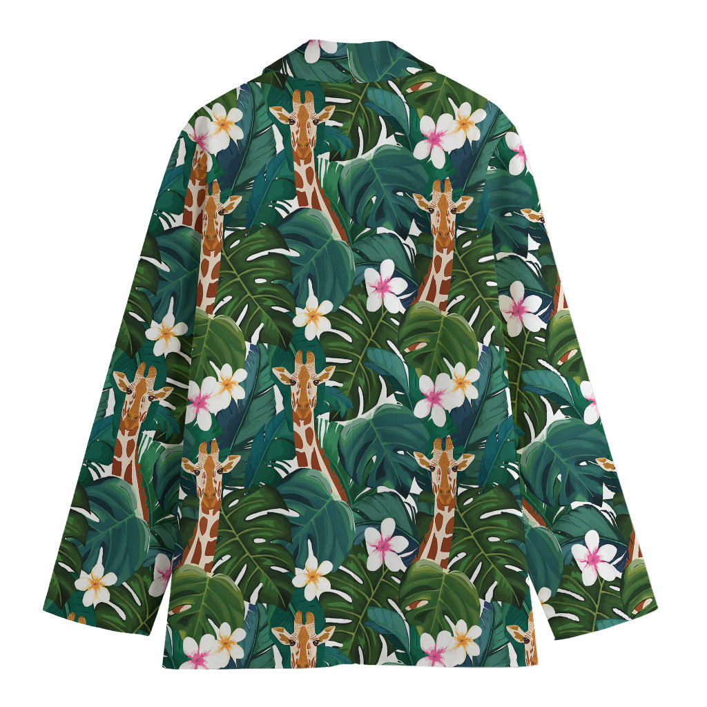 Tropical Giraffe Pattern Print Women's Blazer