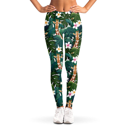 Tropical Giraffe Pattern Print Women's Leggings