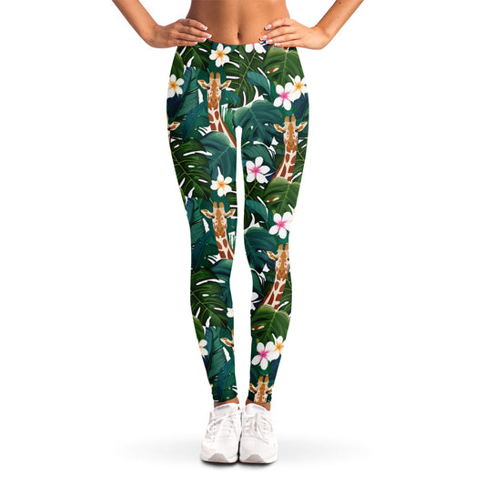 Tropical Giraffe Pattern Print Women's Leggings