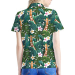 Tropical Giraffe Pattern Print Women's Polo Shirt
