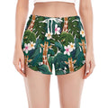 Tropical Giraffe Pattern Print Women's Split Running Shorts