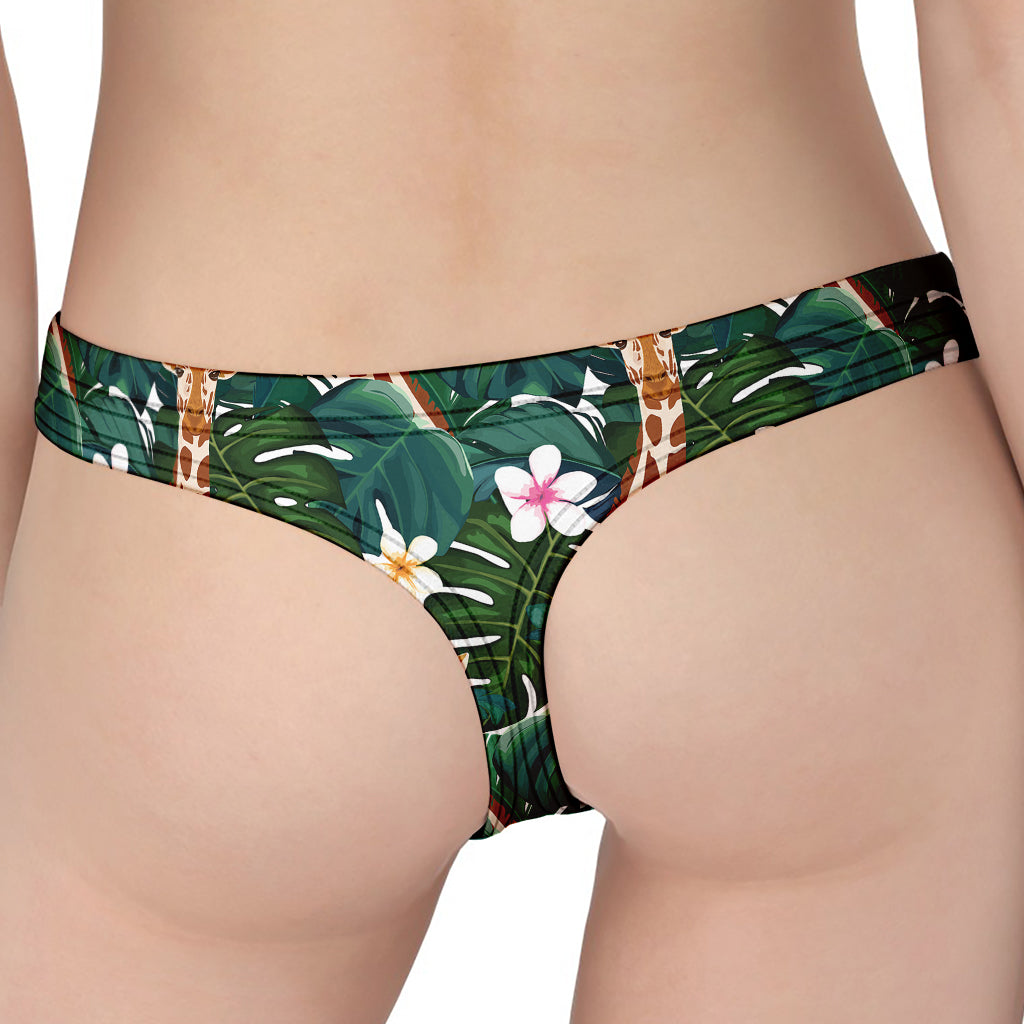 Tropical Giraffe Pattern Print Women's Thong