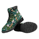 Tropical Giraffe Pattern Print Work Boots