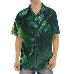 Tropical Green Leaves Print Aloha Shirt