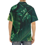 Tropical Green Leaves Print Aloha Shirt