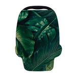 Tropical Green Leaves Print Baby Seat Cover