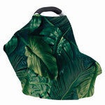 Tropical Green Leaves Print Baby Seat Cover