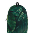 Tropical Green Leaves Print School Backpack